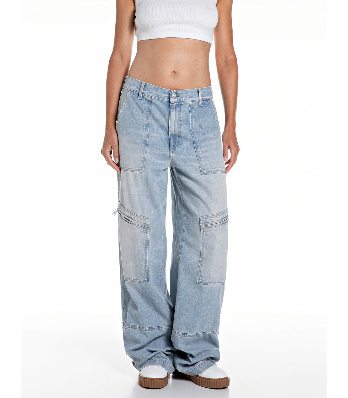 ライトブルーワークワイドデニム